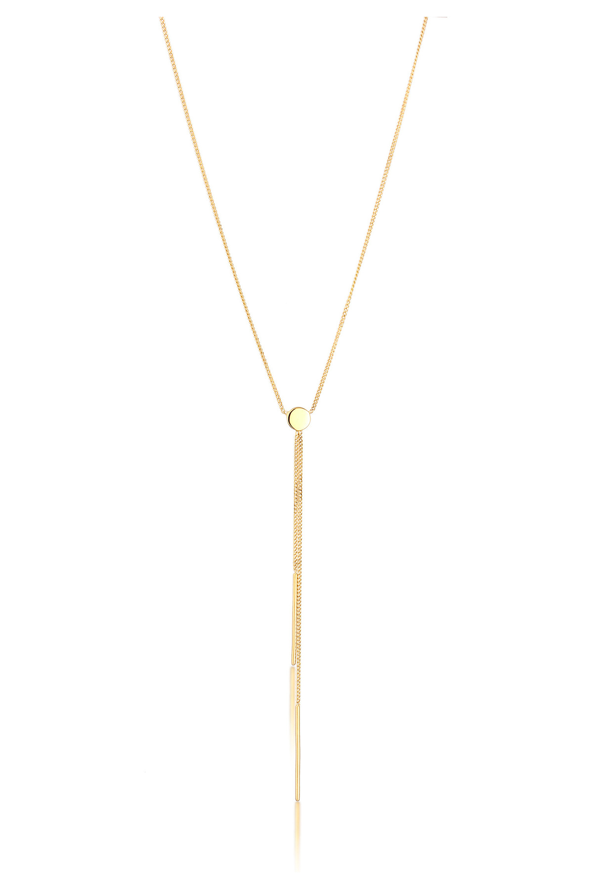 ELLI Halskette Y-kette Ohne Stein Panzerkette 375 Gelbgold Party/silvester Gold 45 für Damen - 45 cm