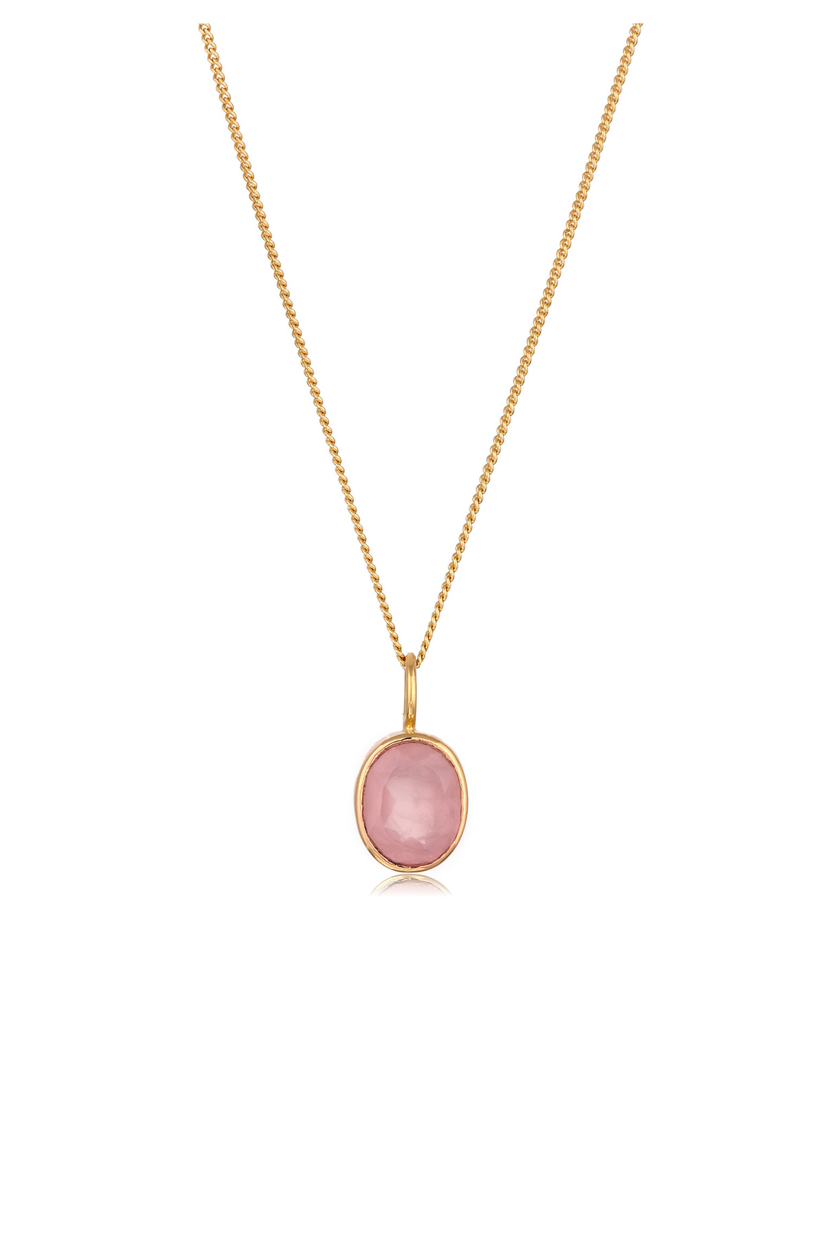 ELLI Halskette Collier Mit Stein Panzerkette Quarz Diamantschliff Rosé 925 Sterling Silber 45 Cm für Damen - 45 cm