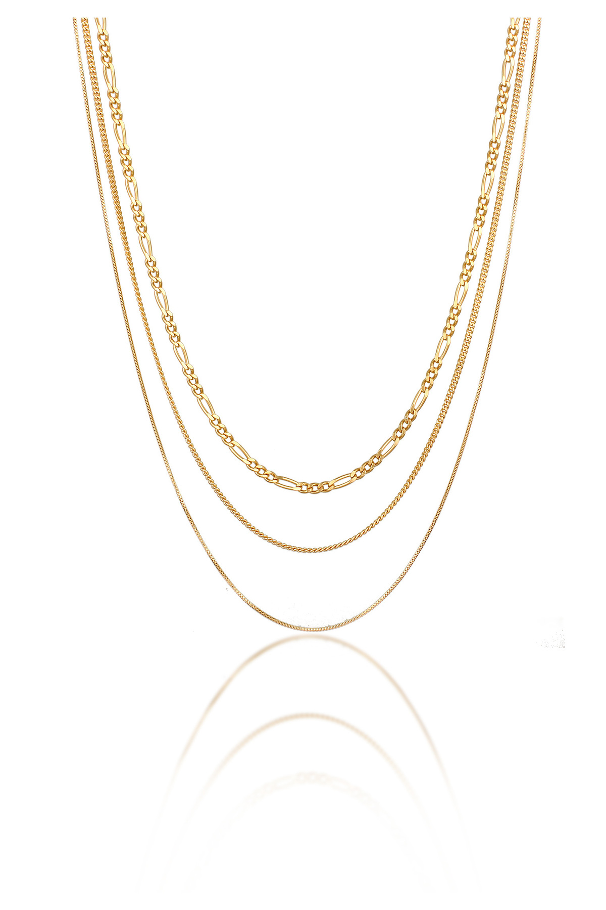 KUZZOI Halskette Collierset Figarokette Panzerkette Venezianerkette 925 Sterling Silber für Herren - 50 cm