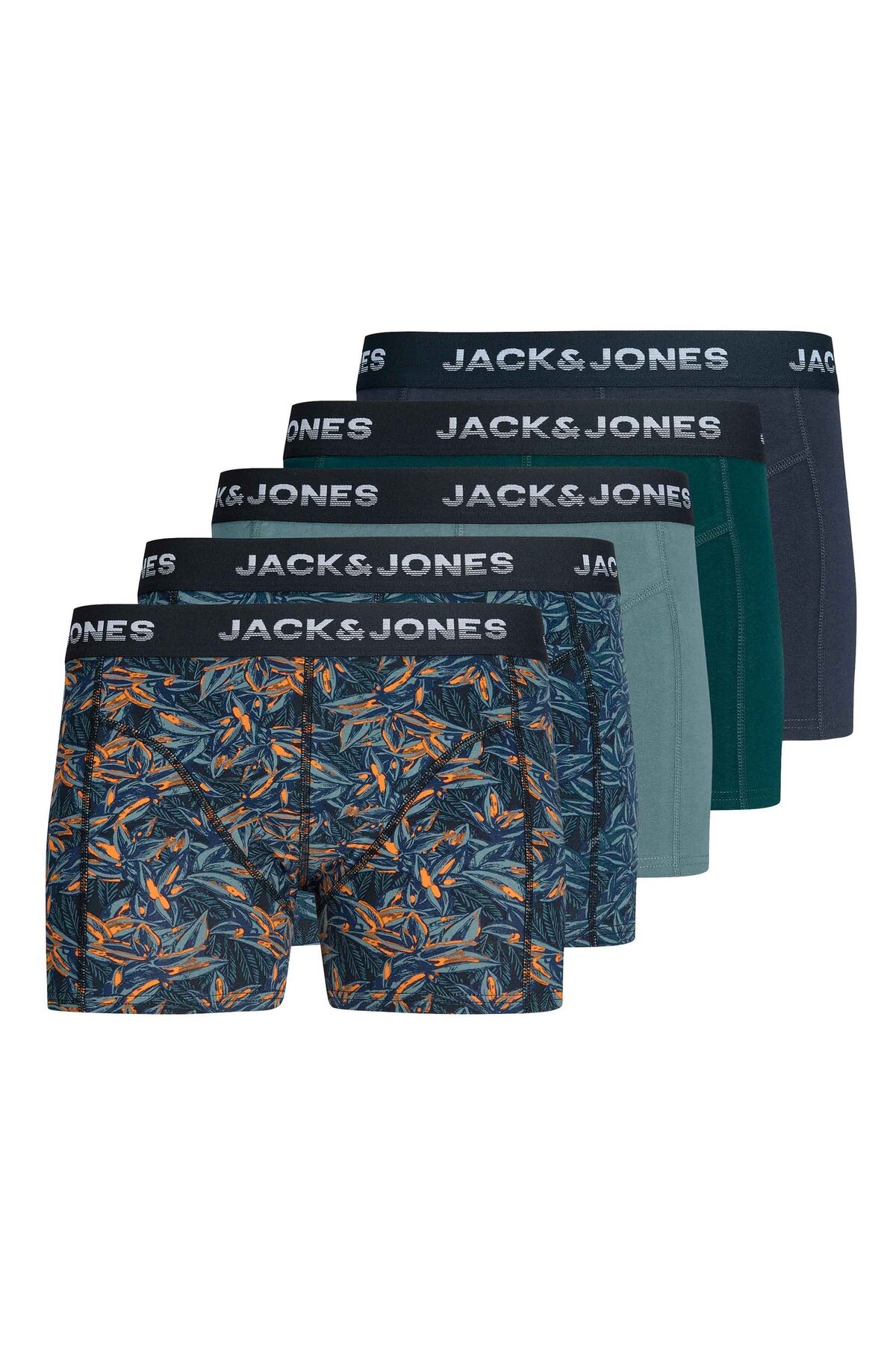 Jack & Jones Jack&jones Boxershorts, 5er Pack Jacmaxwell Trunks 5 Pack, Baumwoll-stretch für Herren - S