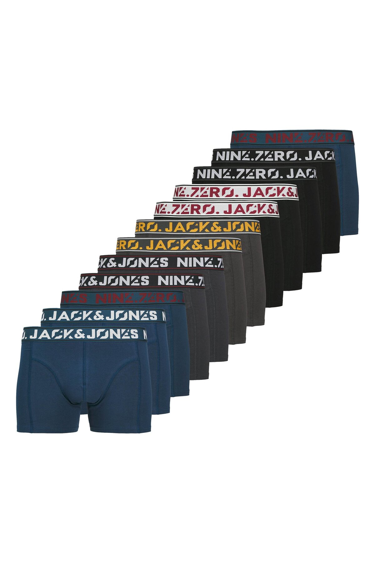 Jack & Jones Jack&jones Boxershorts, 12er Pack Jaccolton Solid Trunks 12 Pack, Baumwollmischung für Herren - XL