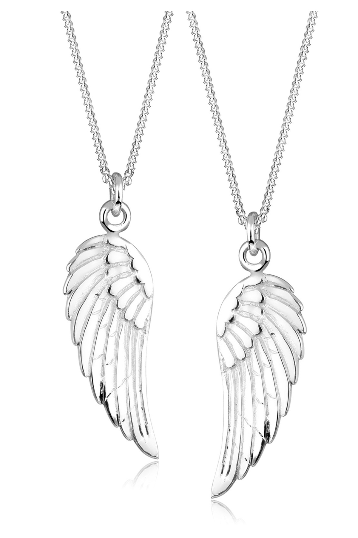 ELLI Jewelry Set Partnerkette Flügel 925 Sterling Silber für Damen - 45 cm