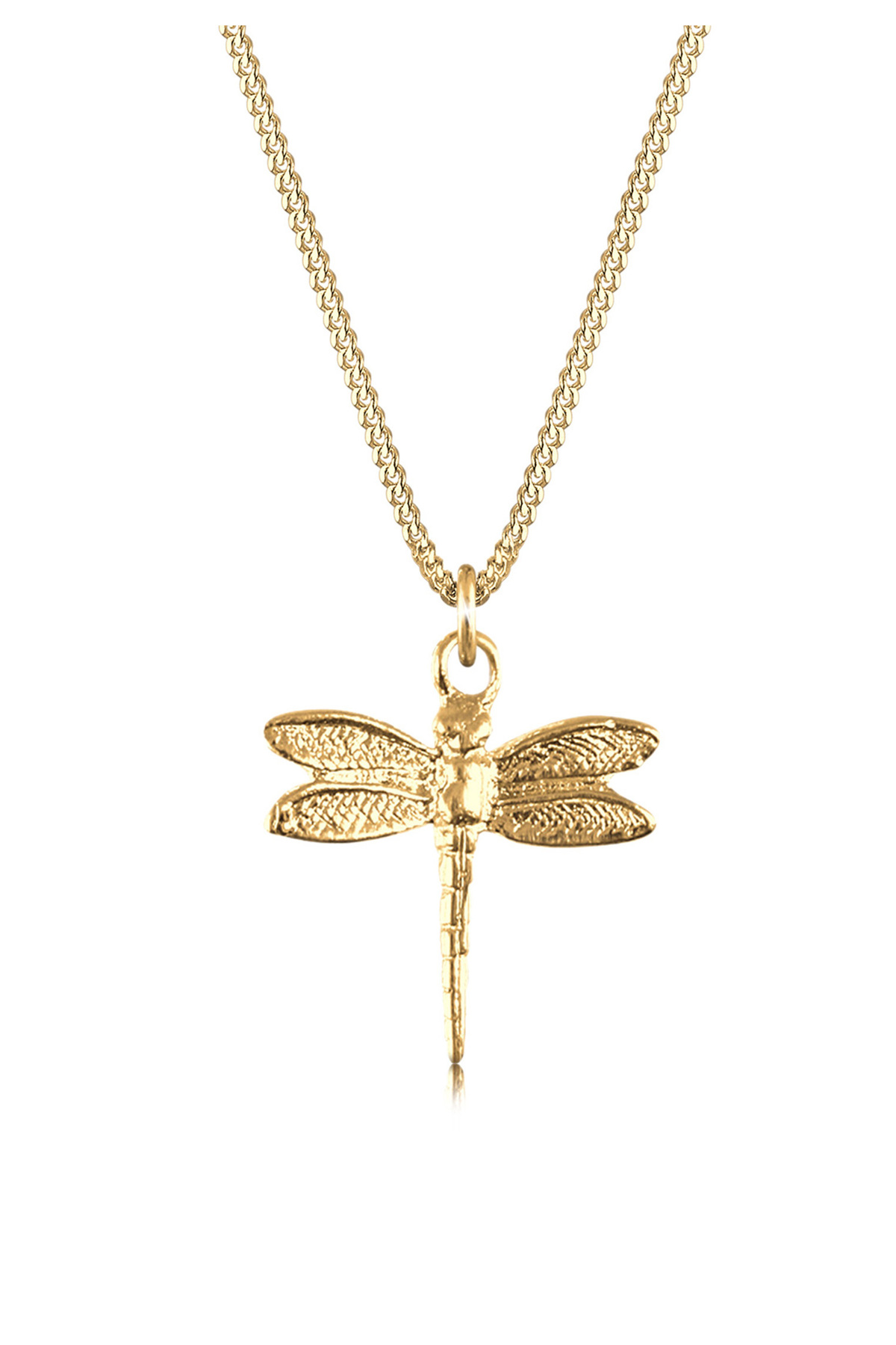 ELLI Halskette Panzerkette Libelle Anhänger Filigran 925 Sterling Silber für Damen - 45 cm