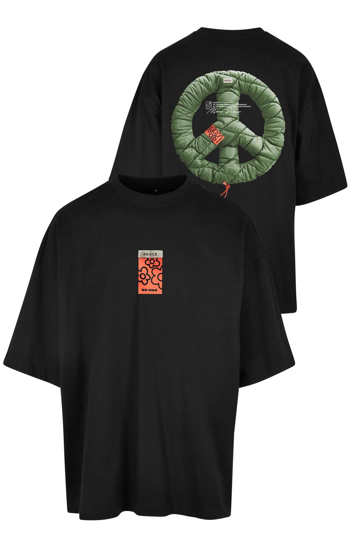 Upscale by Mister Tee Unisex Puffer Peace Huge Tee für Herren - M