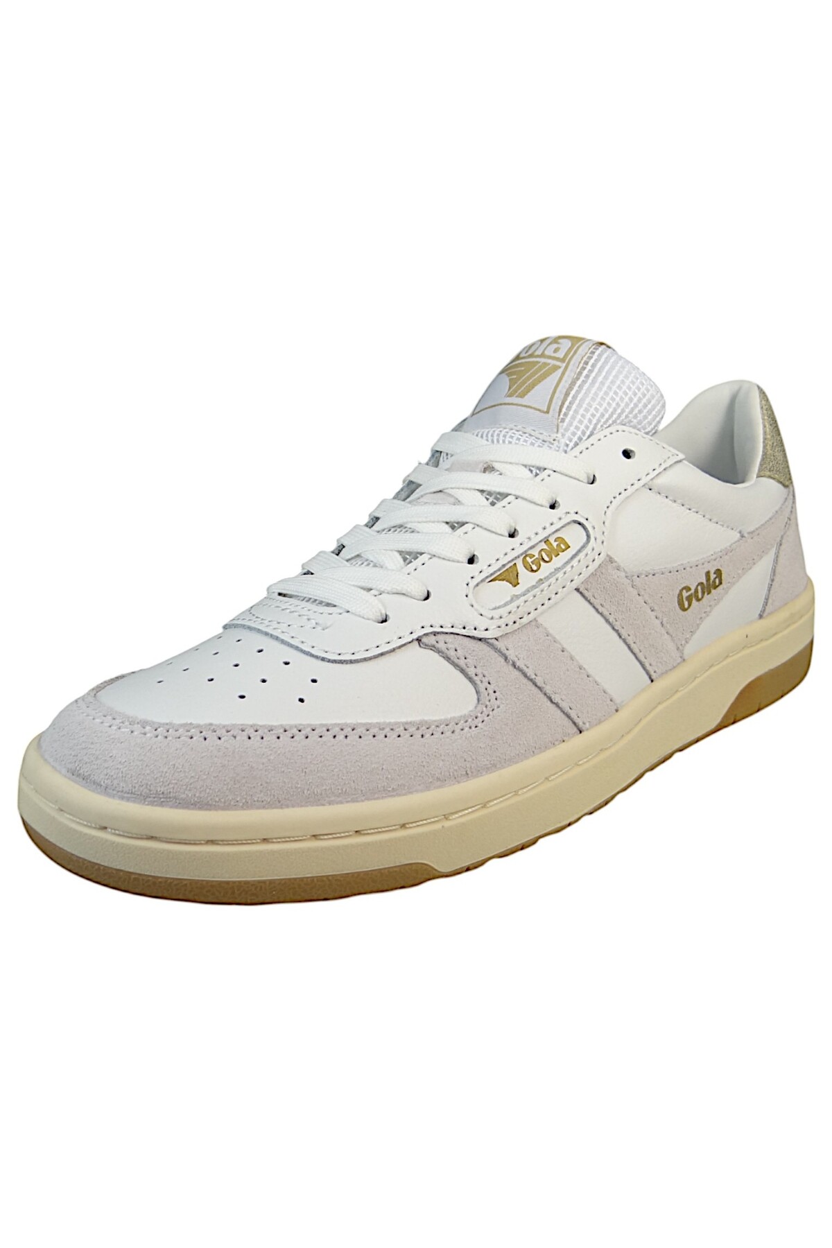 Gola Low Sneaker Hawk Clb336 Low Top Clb336 Weiß Yw White/white/gold Leder für Damen - 37
