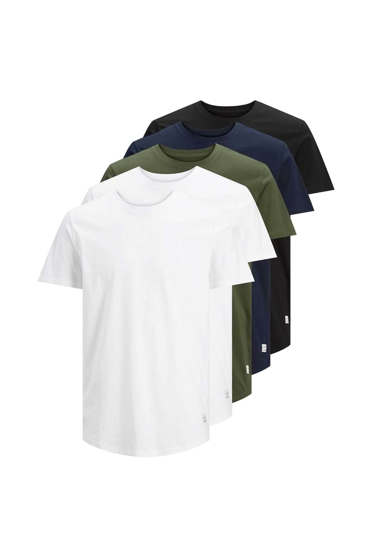 Jack & Jones Jack&jones T-shirt, 5er Pack Jjenoa, Kurzarm, Rundhals, Baumwolle, Einfarbig für Herren - XL