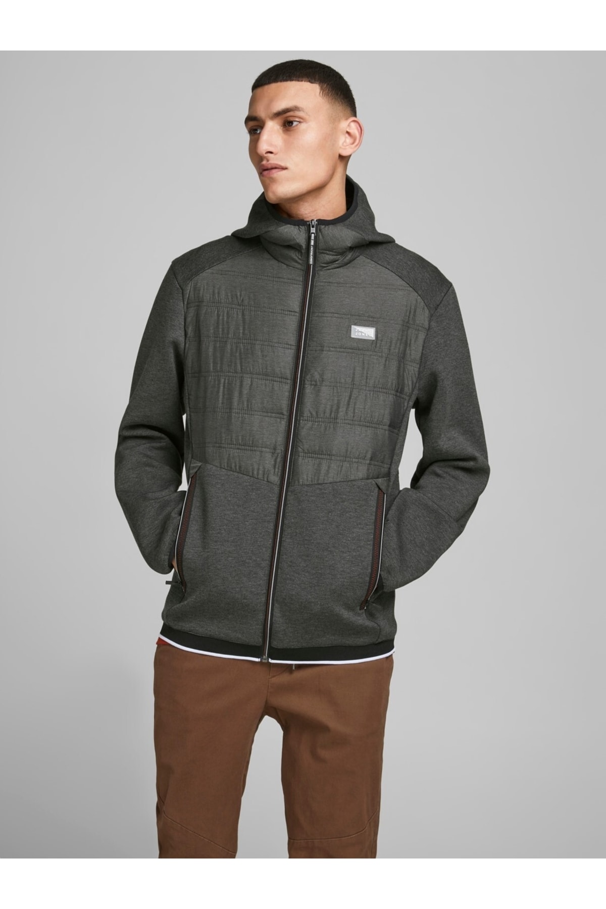 Jack & Jones Jacke Hooded Jacke Jcotoby Hybrid Jacket Kapuzenjacke für Herren - M