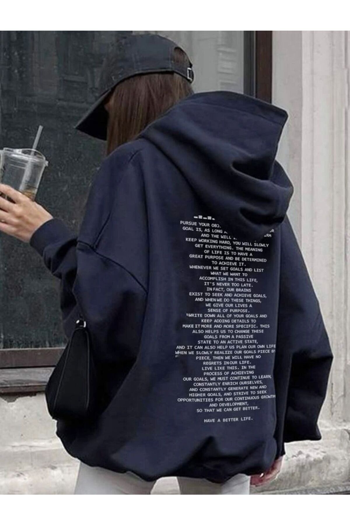 MOONBULL Unisex-übergrößen-sweatshirt Mit Aufgedrucktem Text Auf Der Rückseite - L