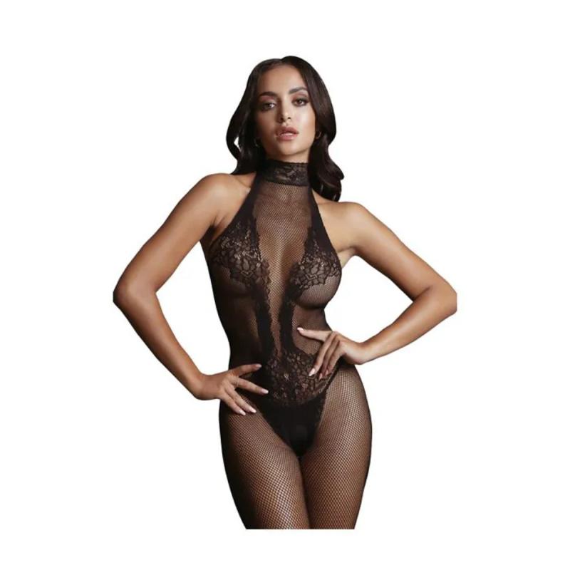 Le Desir – Spitzen-Netz Catsuit – Schwarz