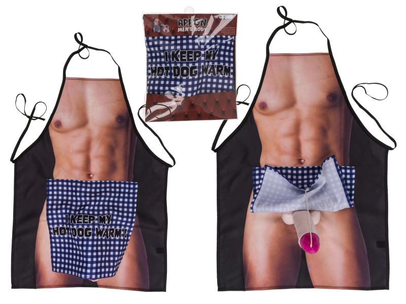 Küchenschürze - Männlicher Körper mit überraschendem Penis