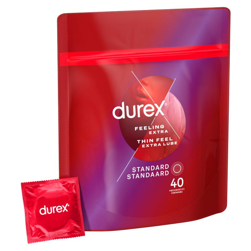 Durex - Kondome Thin Feel Extra Lube - 40 Stück
