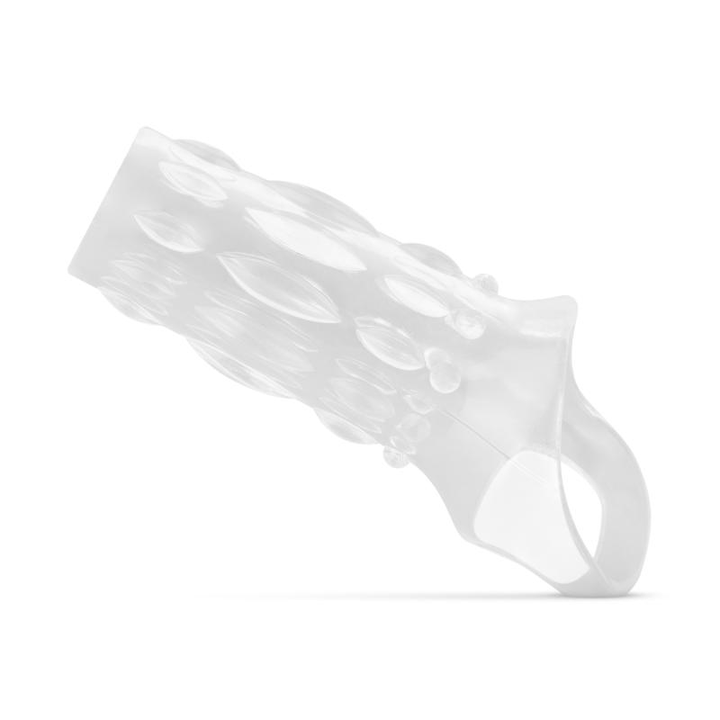 Gerippte offene Penis-Hülle - Transparent