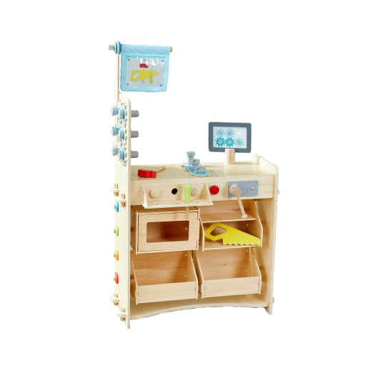 Creative Play 3 in 1 – Spielküche, Kaufladen & Werkstatt für Kinder