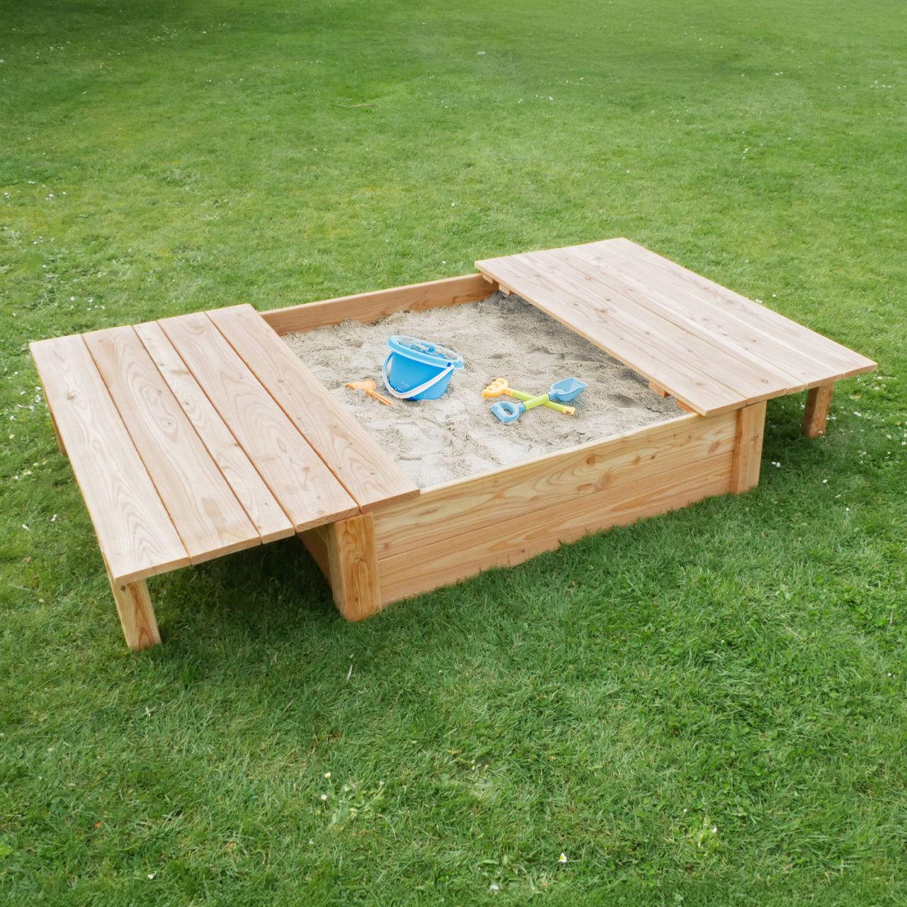 Sandkasten Oskar 125 x 125 x 31 cm, Lärche naturbelassen '125 x 125 x 31 cm'