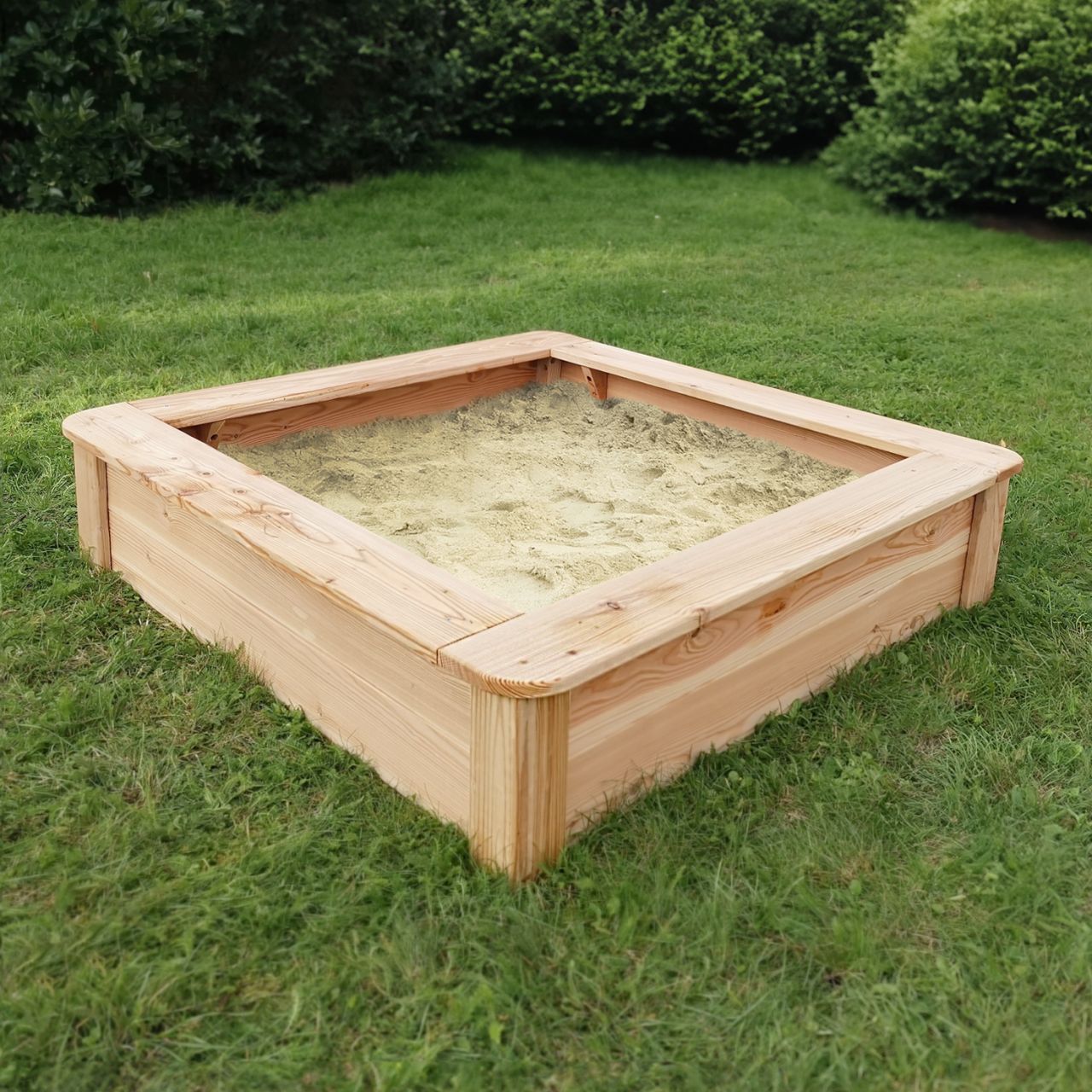 Sandkasten Paula - Lärche naturbelassen '150 x 150 x 31 cm'