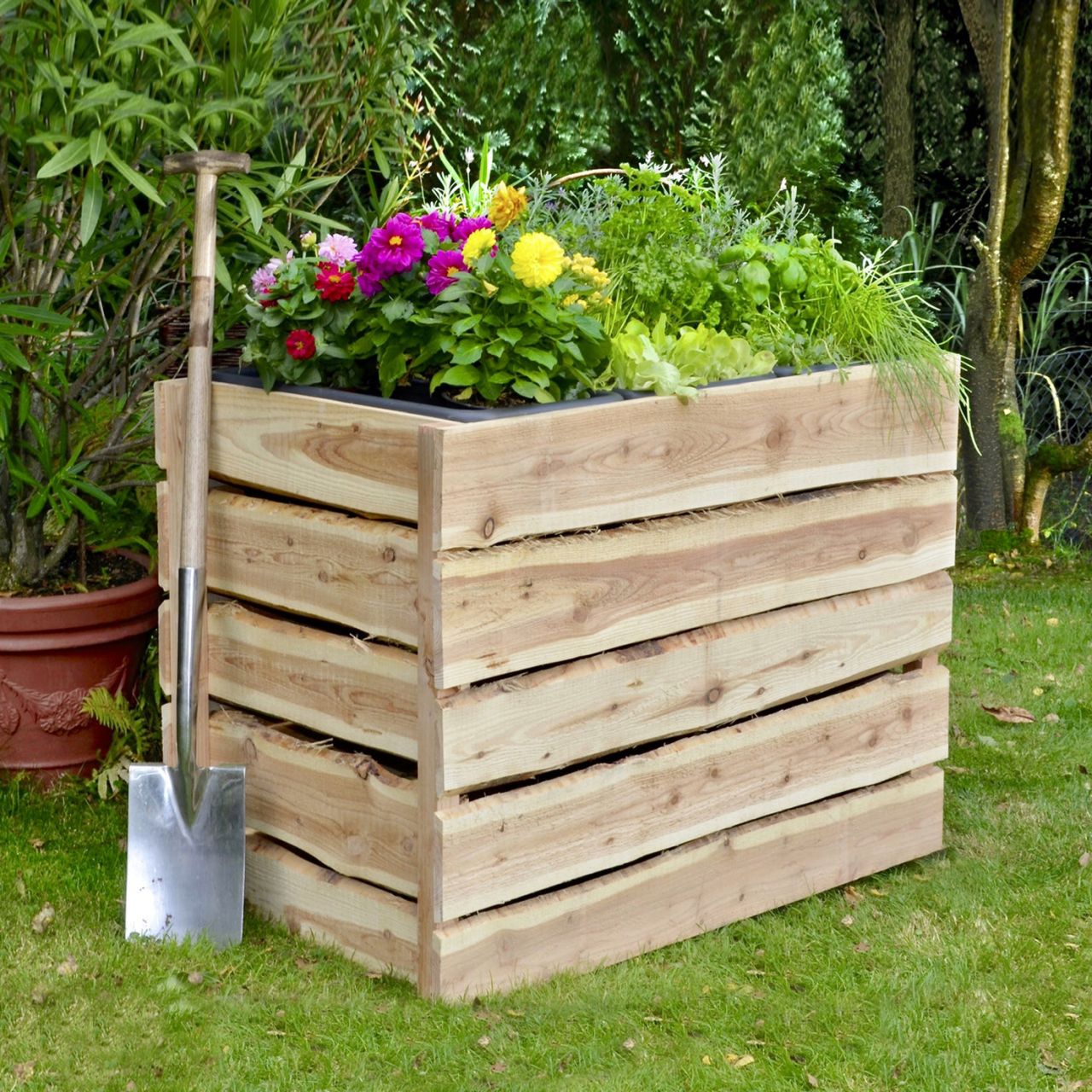 Hochbeet Herlev 104 x 64 x 79 cm, Lärche sägerauh ''