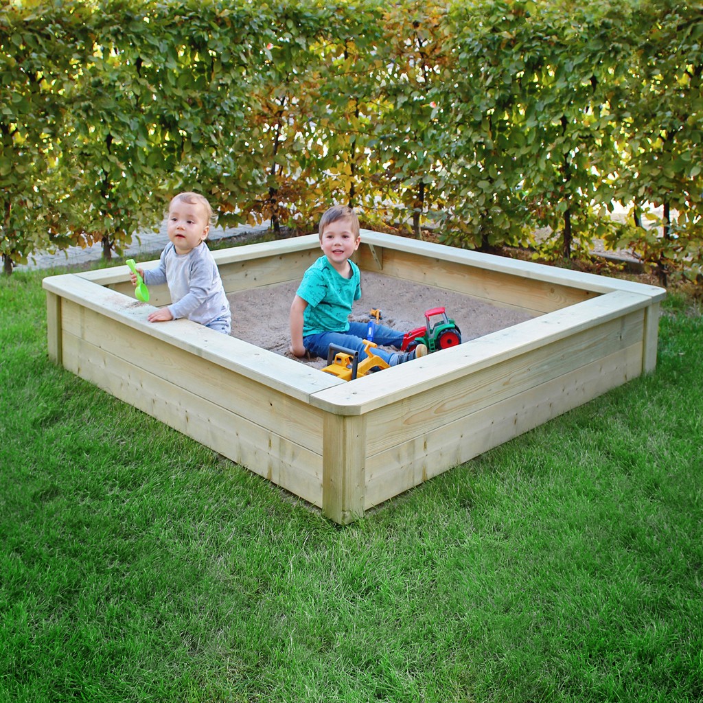 Sandkasten Paula Fichte, kd imprägniert '125 x 125 x 32 cm'