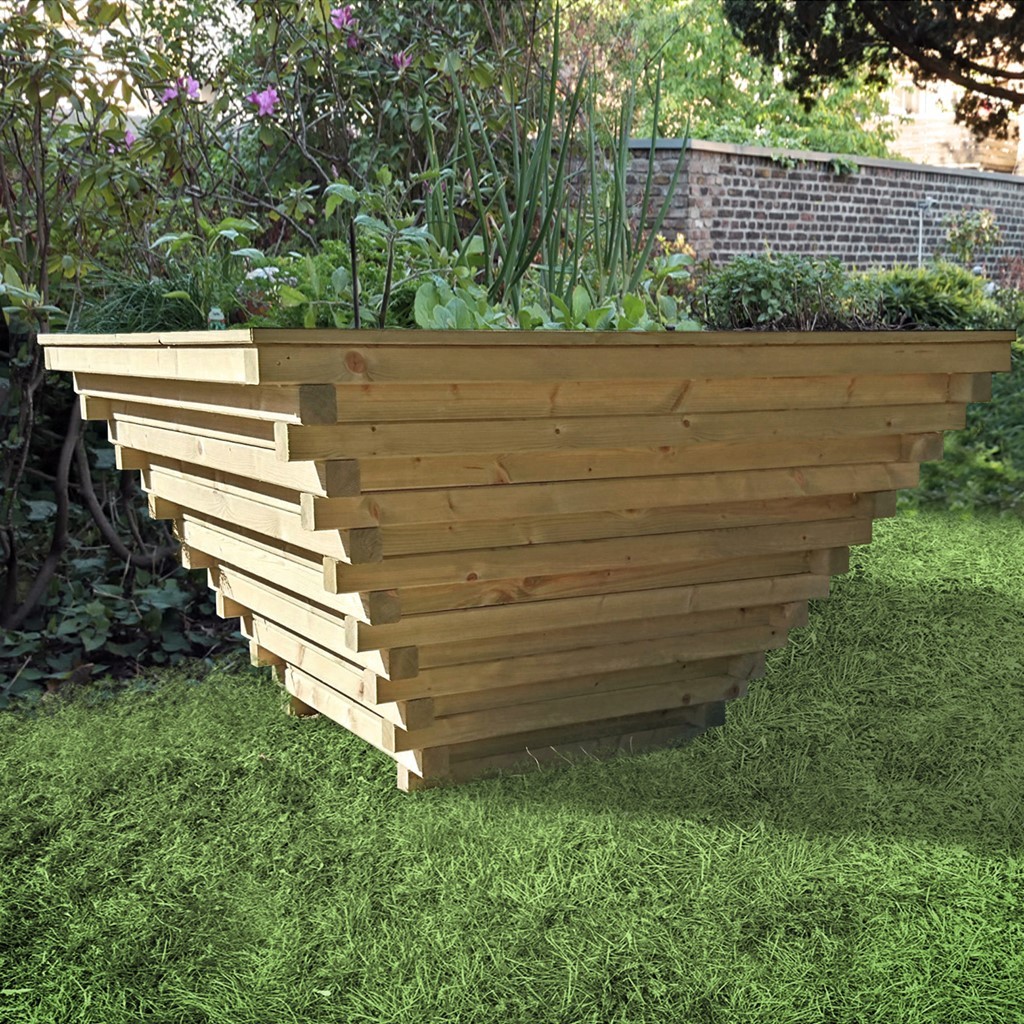 Pflanzkasten / konisches Hochbeet 120 x 120 x 70 cm Kiefer, Bausatz, kd imprä... ''