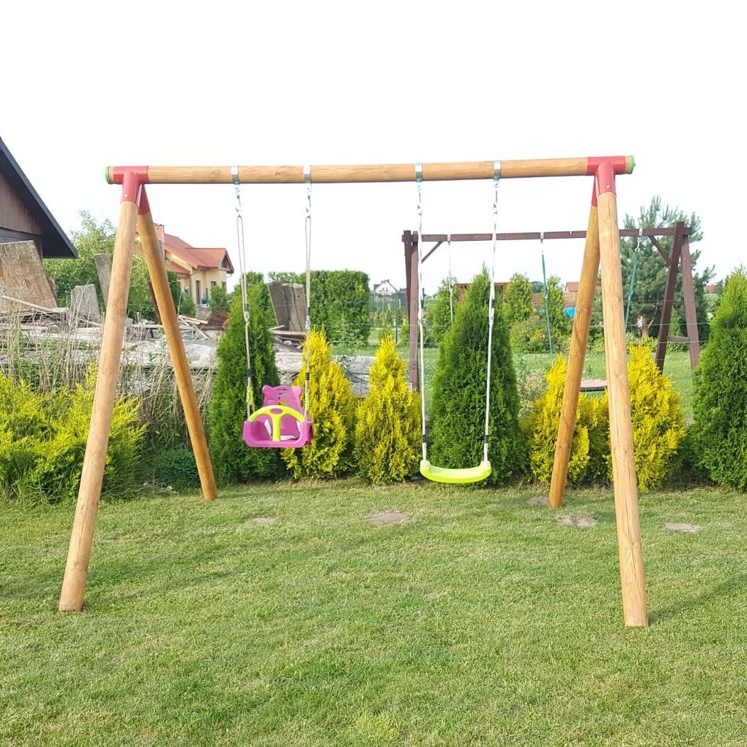 Kinder-Schaukel Tom aus Rundholz 10 cm, kd imprägniert 'Einzelschaukel '