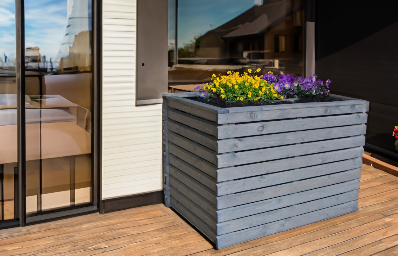 Hochbeet Rosmarin, grau lasiert '180x80x80 cm'