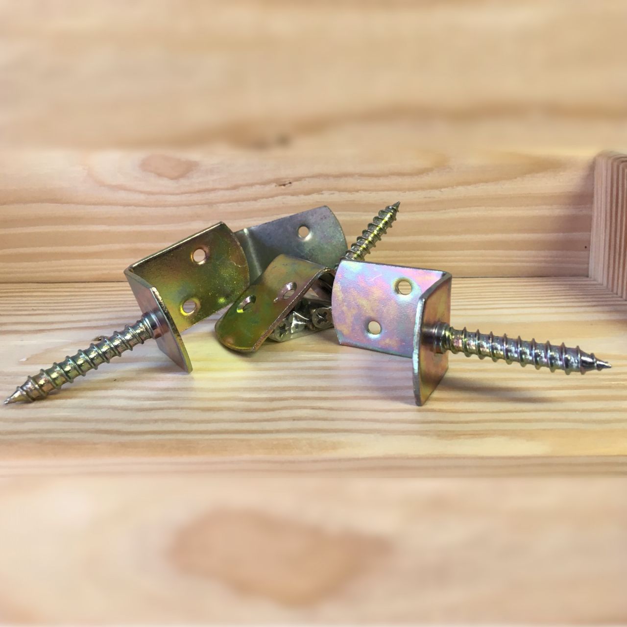 4-er Set Winkelbeschlag Stahl, gelb verzinkt 85x38x30 mm ''