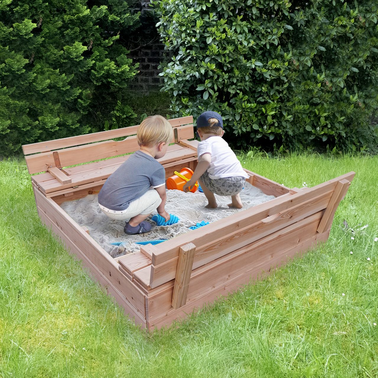 Sandkasten Emily 125 x 125 x 28 cm, Lärche naturbelassen ''