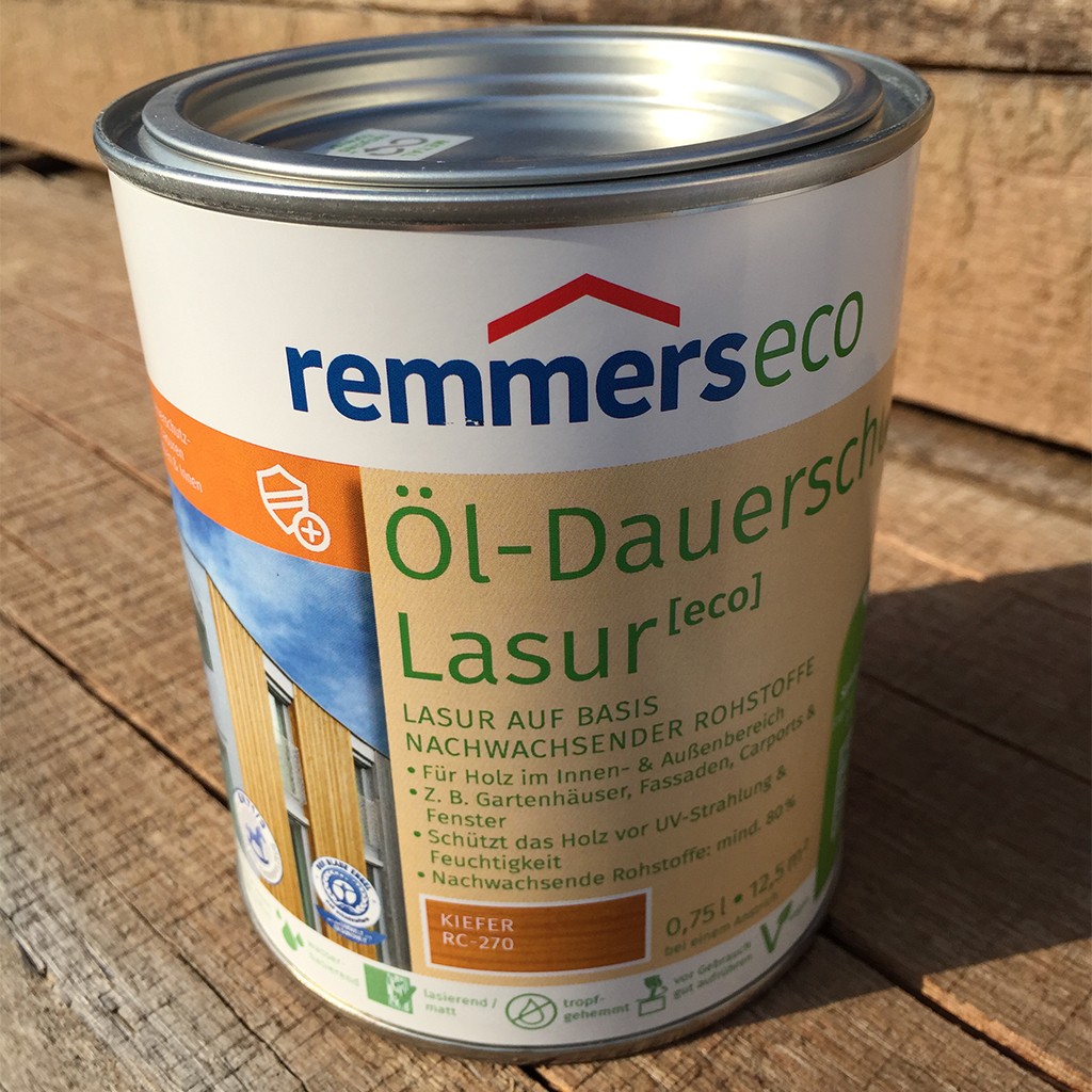Öl Dauerschutz-Lasur (eco)750 ml - wasserbasierte Lasur für Innen und Außenbe... 'Palisander eco 7675 / RC 720'