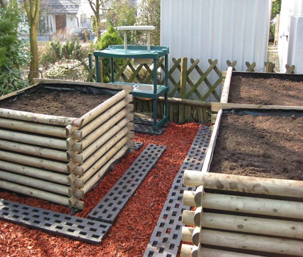 Hochbeet Schwarzwald 8 cm Halbrundholz, kd imprägniert natur '100 x 100 x 78 cm'