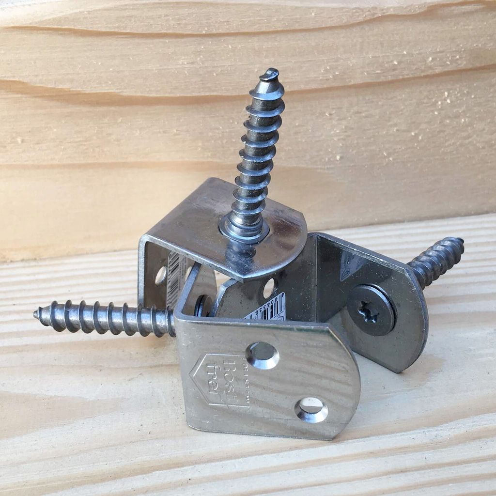 Winkelbeschläge aus Edelstahl - 4-er Set incl.Schrauben ''