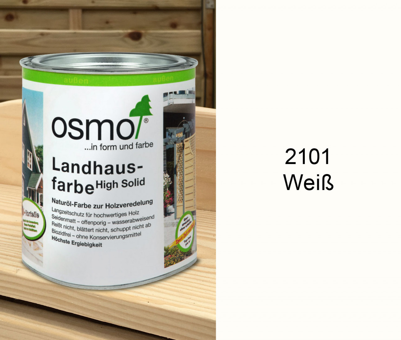 Osmo Landhausfarbe High Solid versch.Farben 2,5 L 'Zeder/Rotholz'