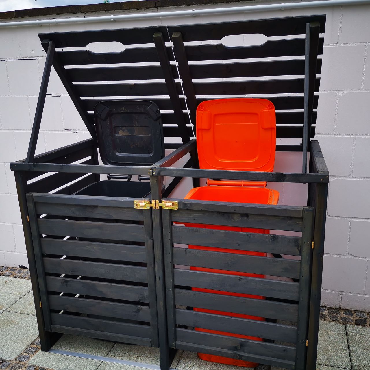 Mülltonnenbox Anthrazit 149 x 112 x 83 cm für 2 x 240 L Boxen ''