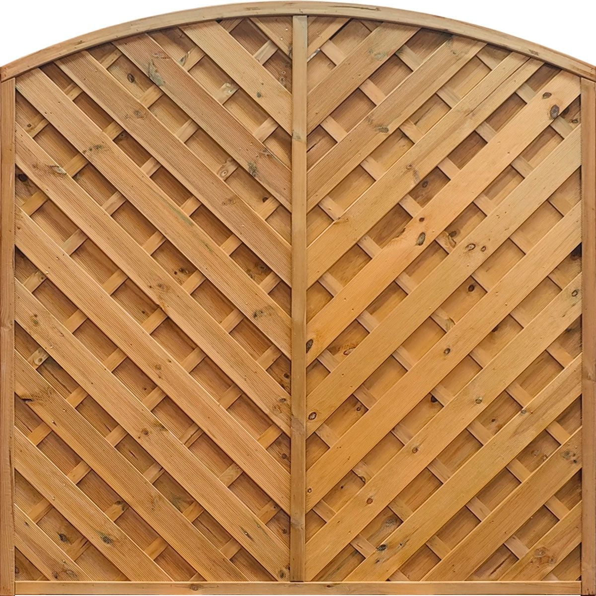 Diagonal-Dichtzaun Classic mit Bogen 180x160/180/160 cm R.45 x45 mm, L 9 x 95... '180 x 160/180/160 cm - Oberbogen'