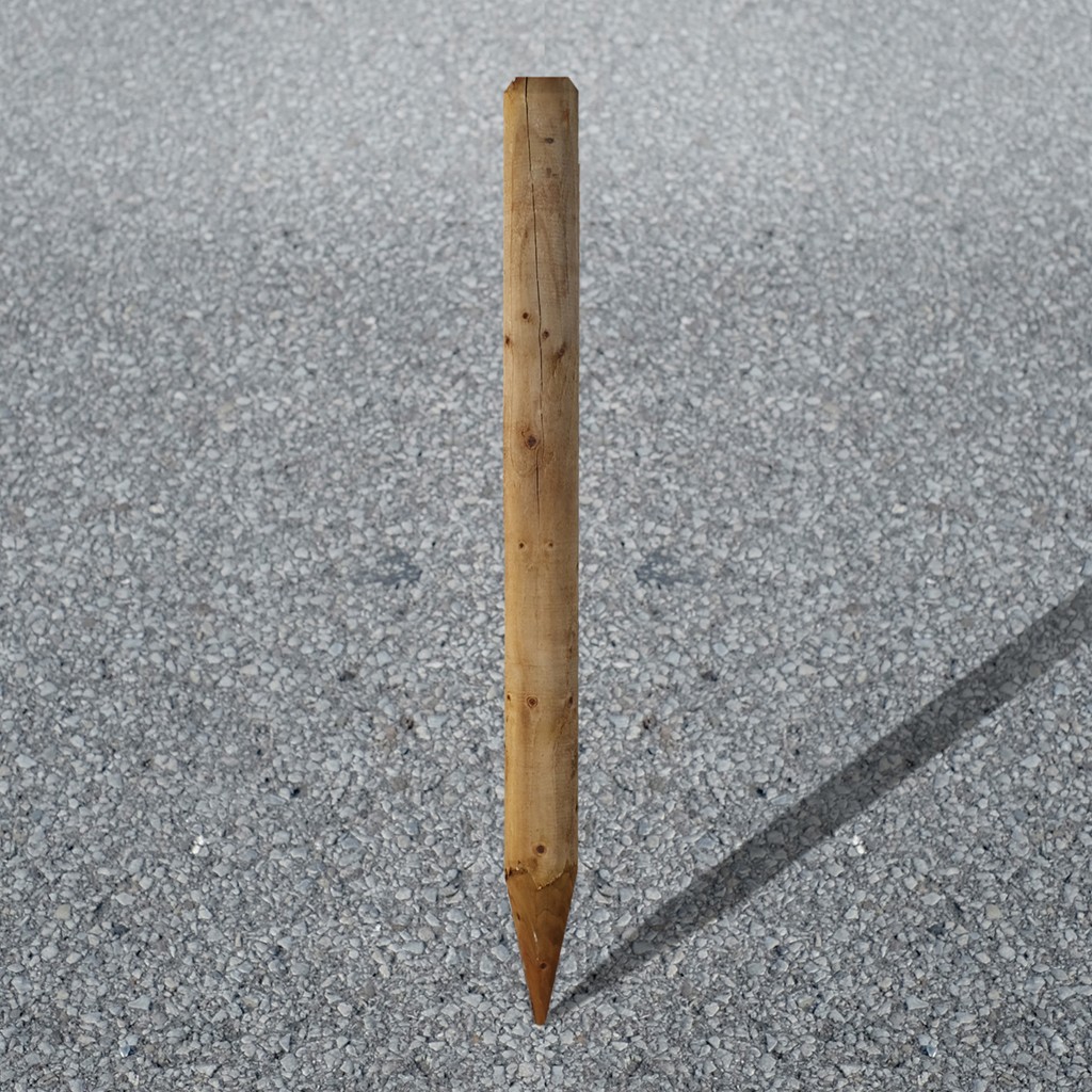 Baumpfahl, Durchmesser 7 cm, braun '125 cm'