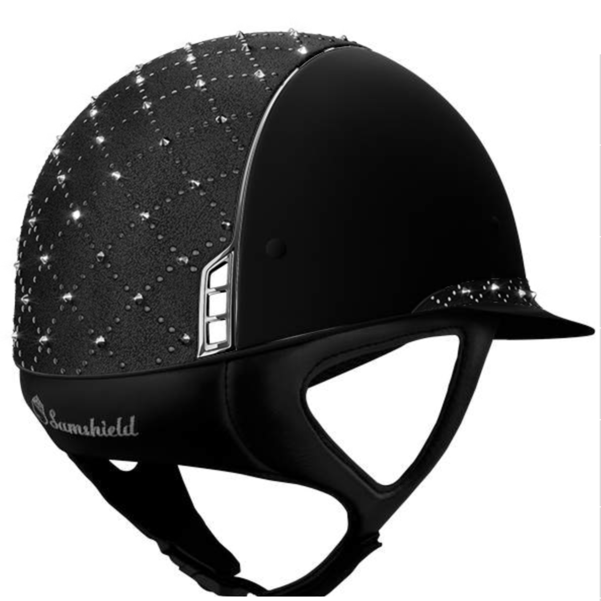 Samshield Reithelm Miss Shield Lozenge Swarovski Crystal Black Alcantara Black