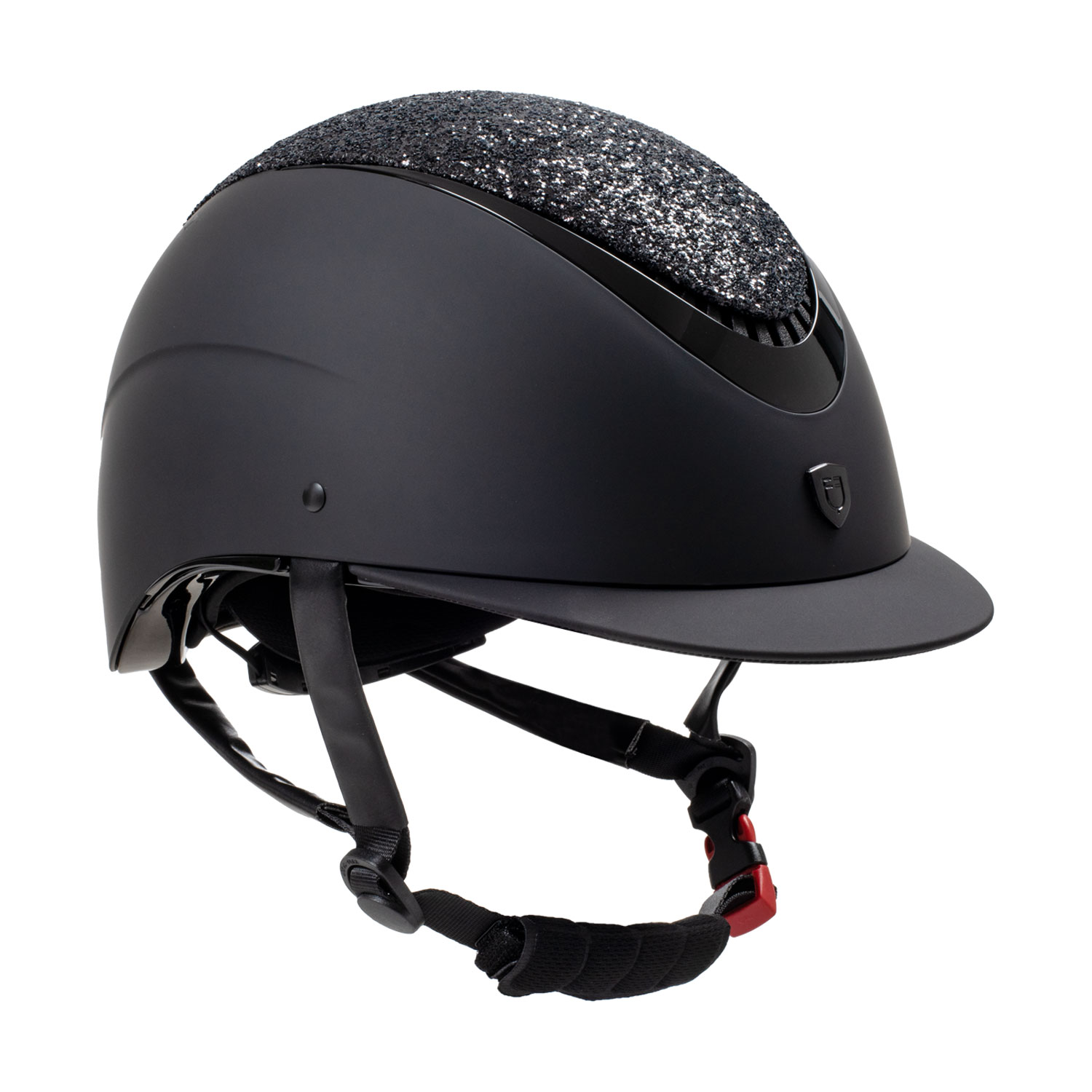 Equestro Galaxy Reithelm mit kleinem Visier und Strasssteinen