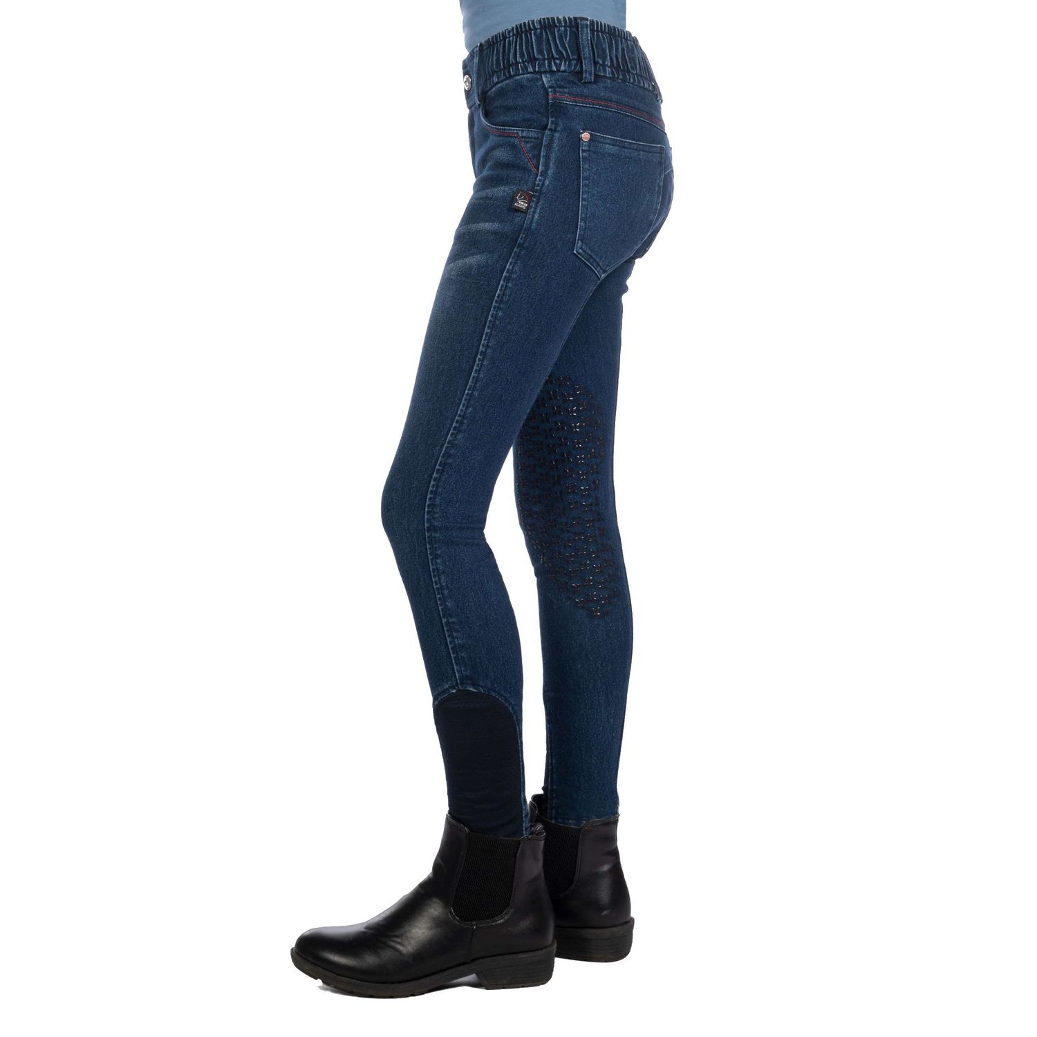HKM Reithose Aymee Denim SilikonKniebesatz Kinder