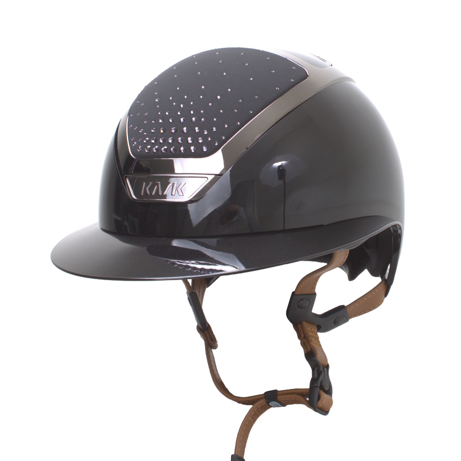 KASK Reithelm Star Lady Pure Shine Passage mit braunem Kinnriemen