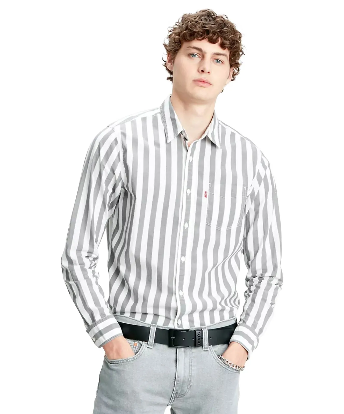 Levis Ledergürtel Ashland Metal in Black