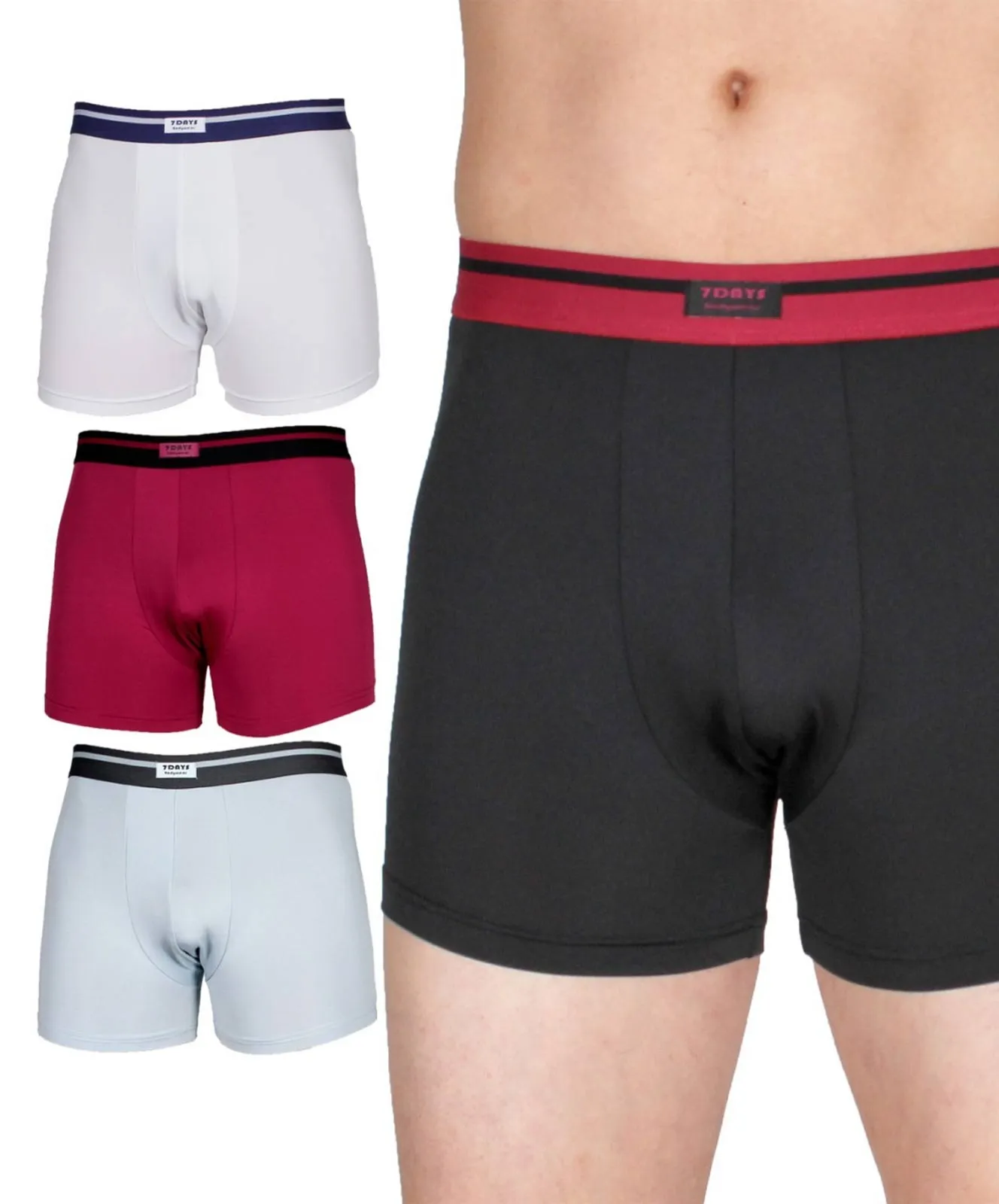 7Days Bodywear Boxershorts (4 Stück) mit Jacquardstreifen