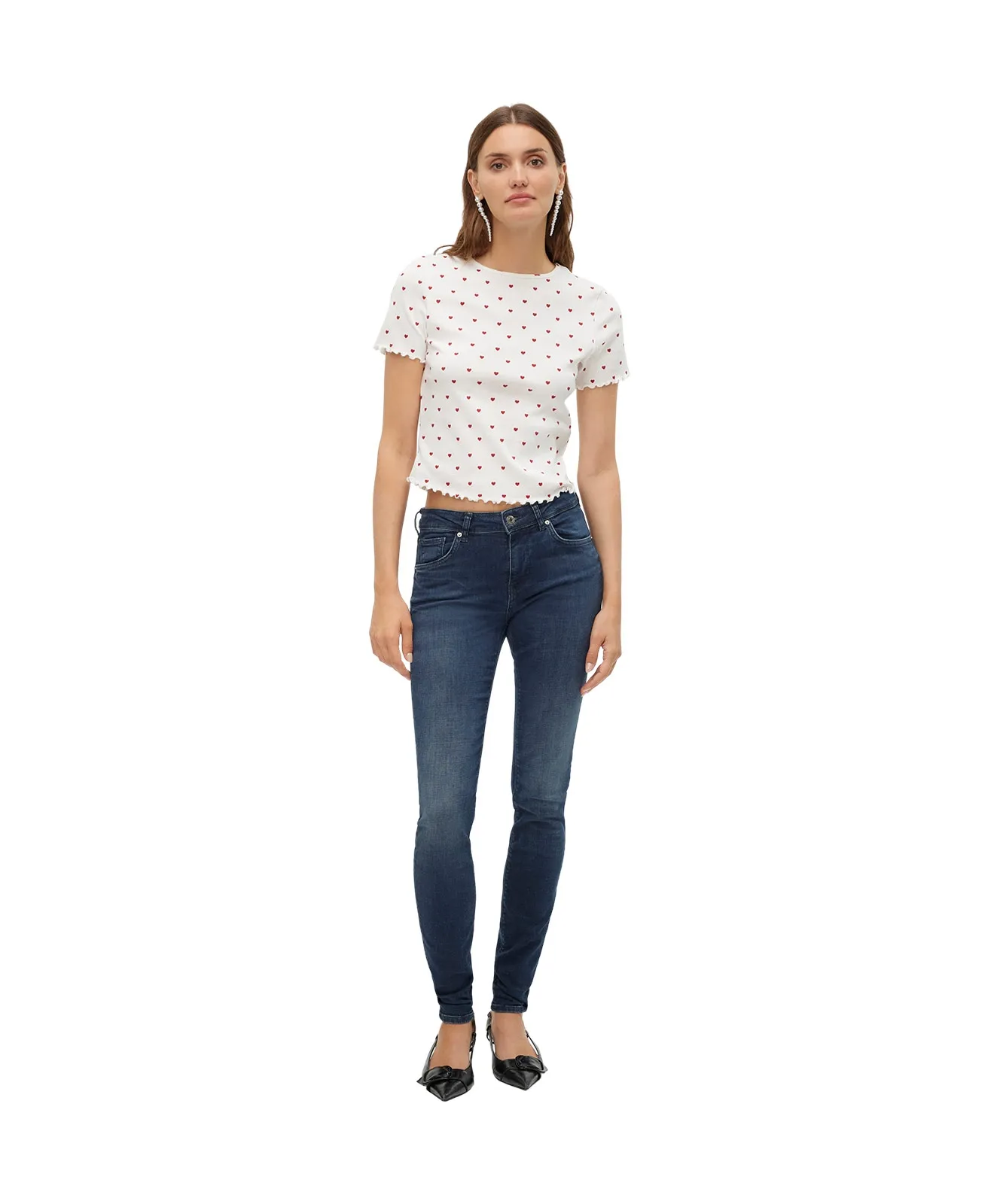 Vero Moda Blusenshirt Harry in Snow White Hearts