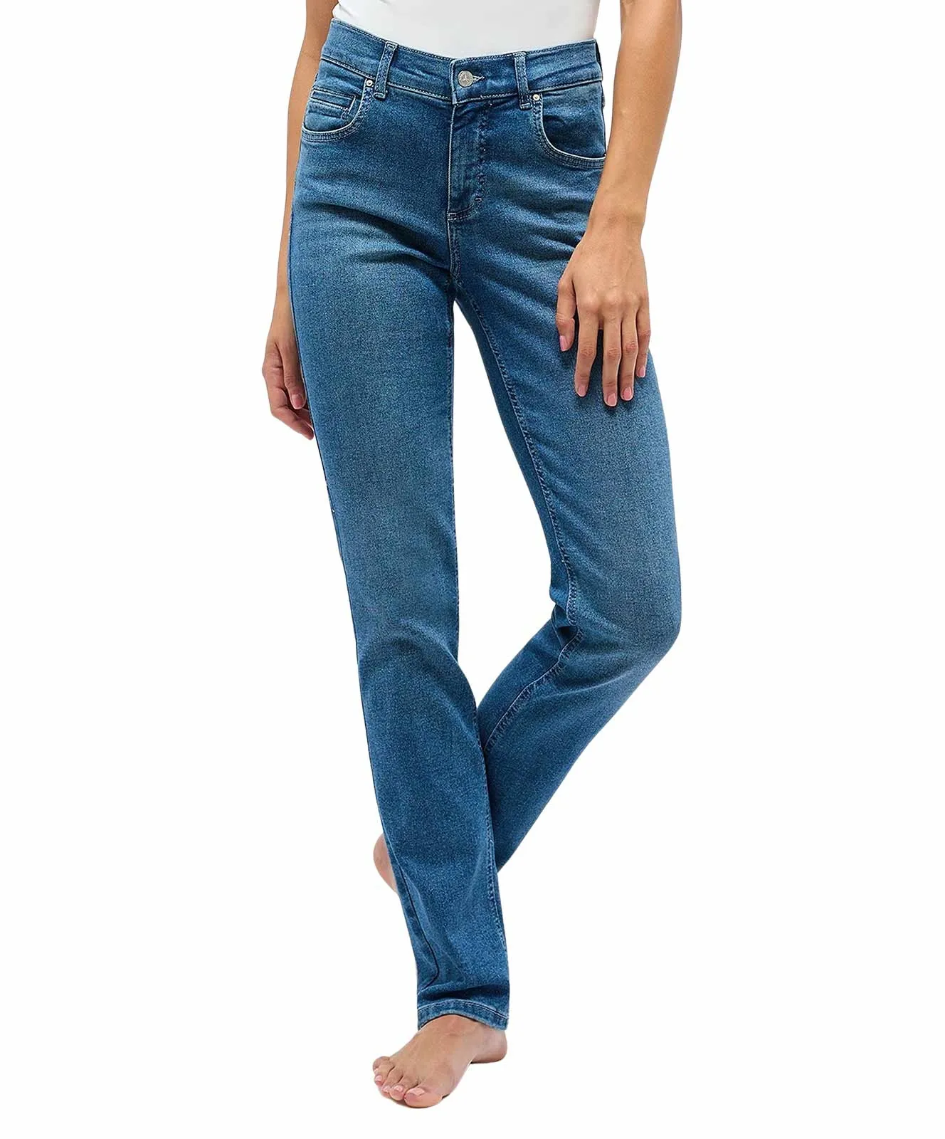 Angels Straight Jeans Cici in Mid Blue Used