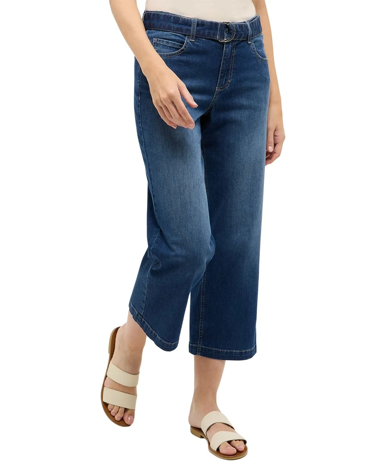 Angels Jeans Linn City in Dunkelblau mit Gürtel