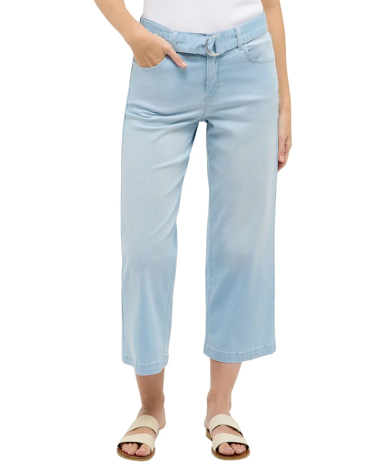 Angels Jeans Linn City in Bleached mit Gürtel