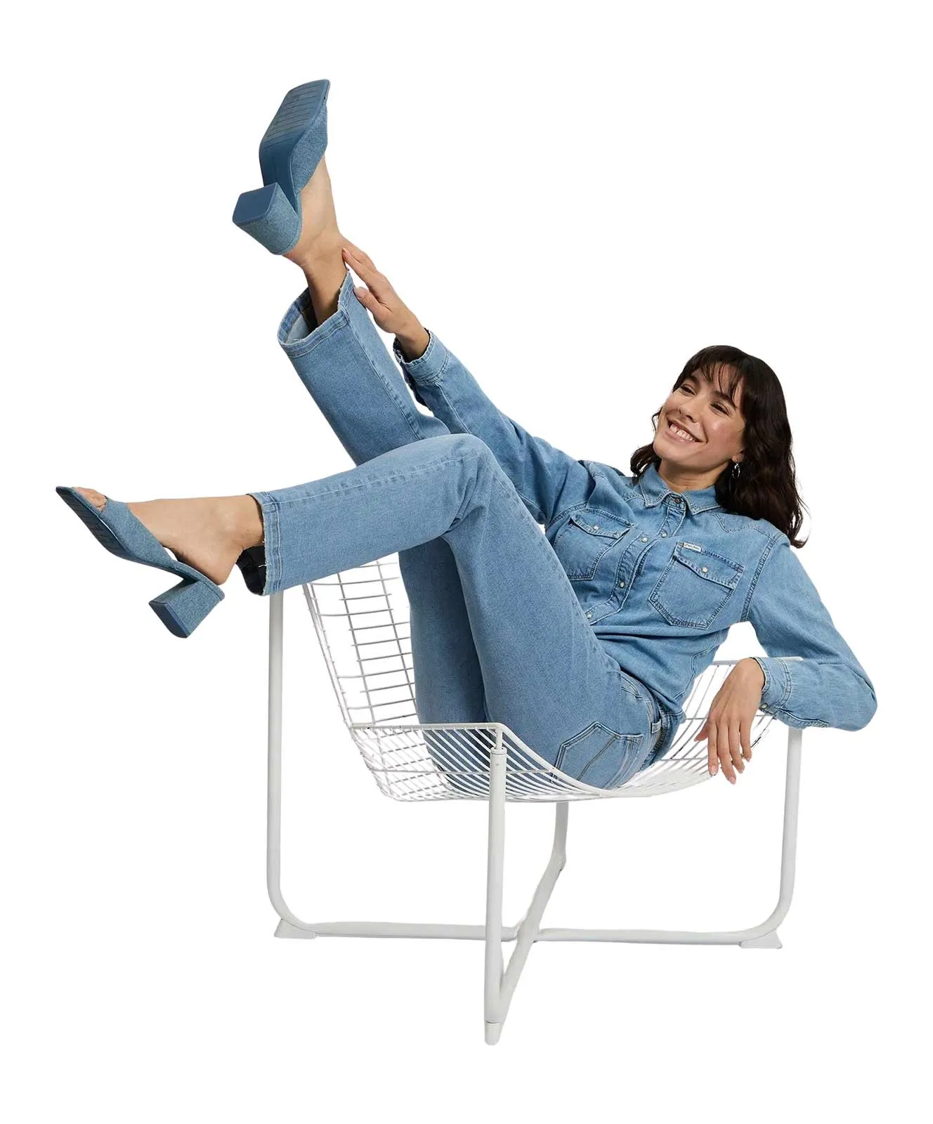 Cross Bootcut Jeans Lauren in Light Mid Blue