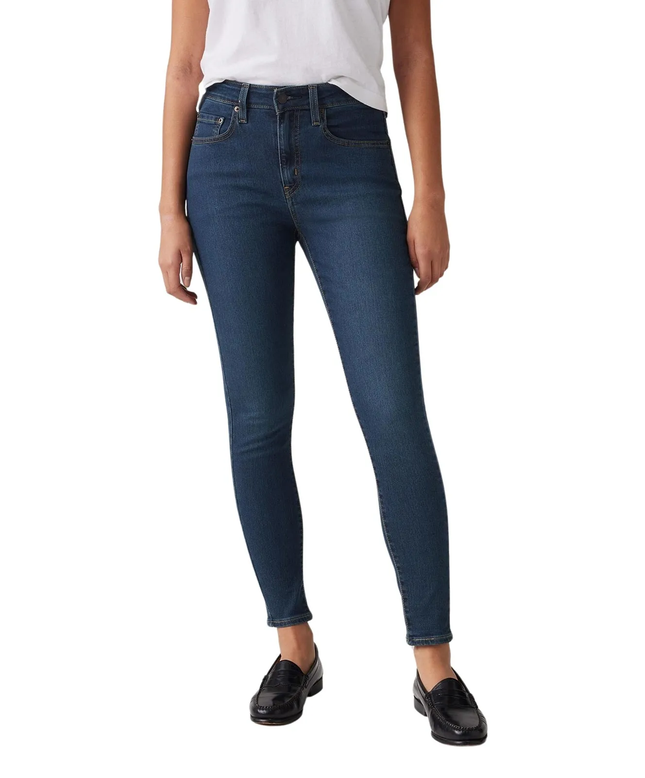 Levis High Waisted Jeans 721 High-Rise Skinny in Eternal Indigo Drk Tint