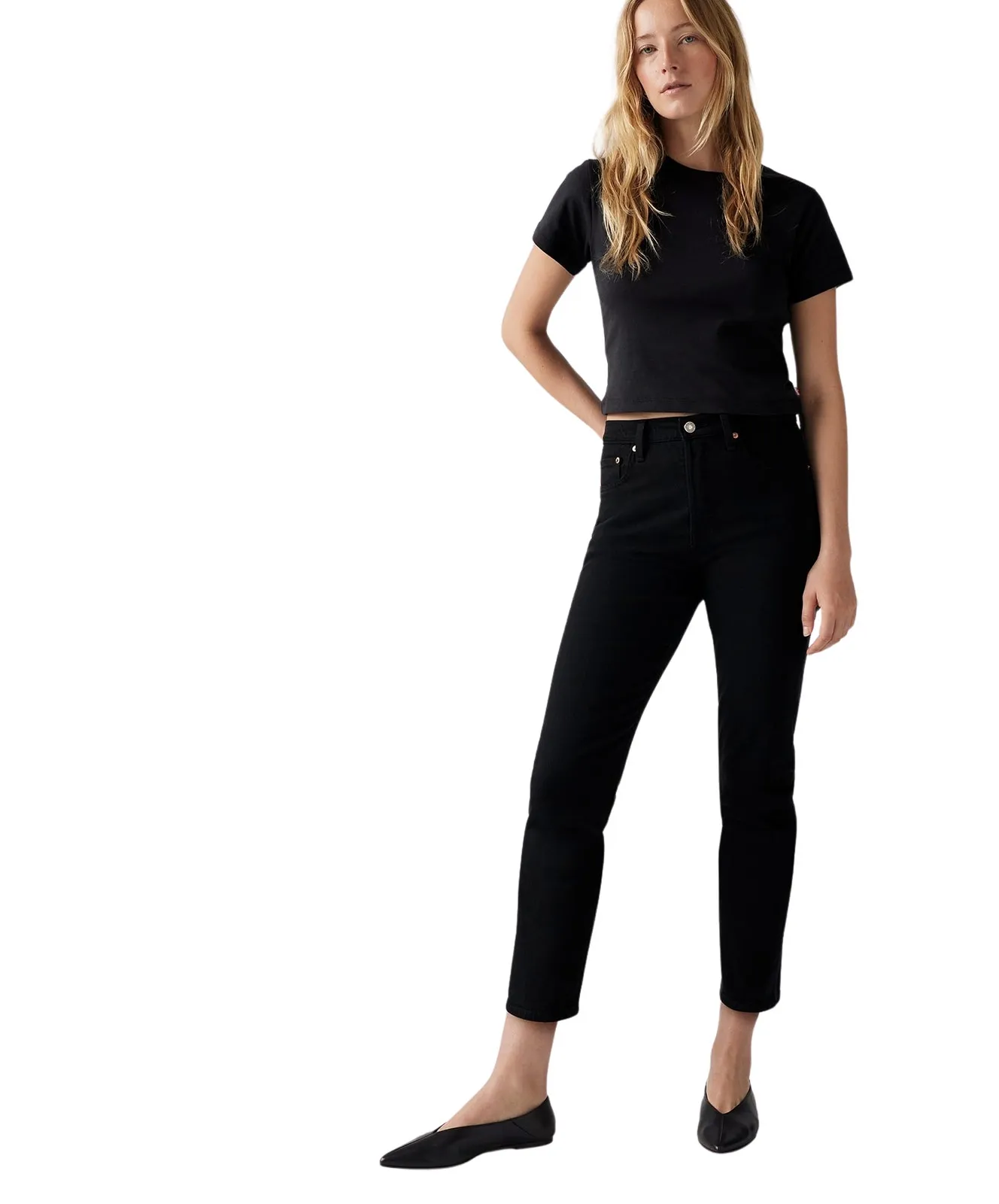 Levis Ankle Jeans 501 Crop in Black Sprout