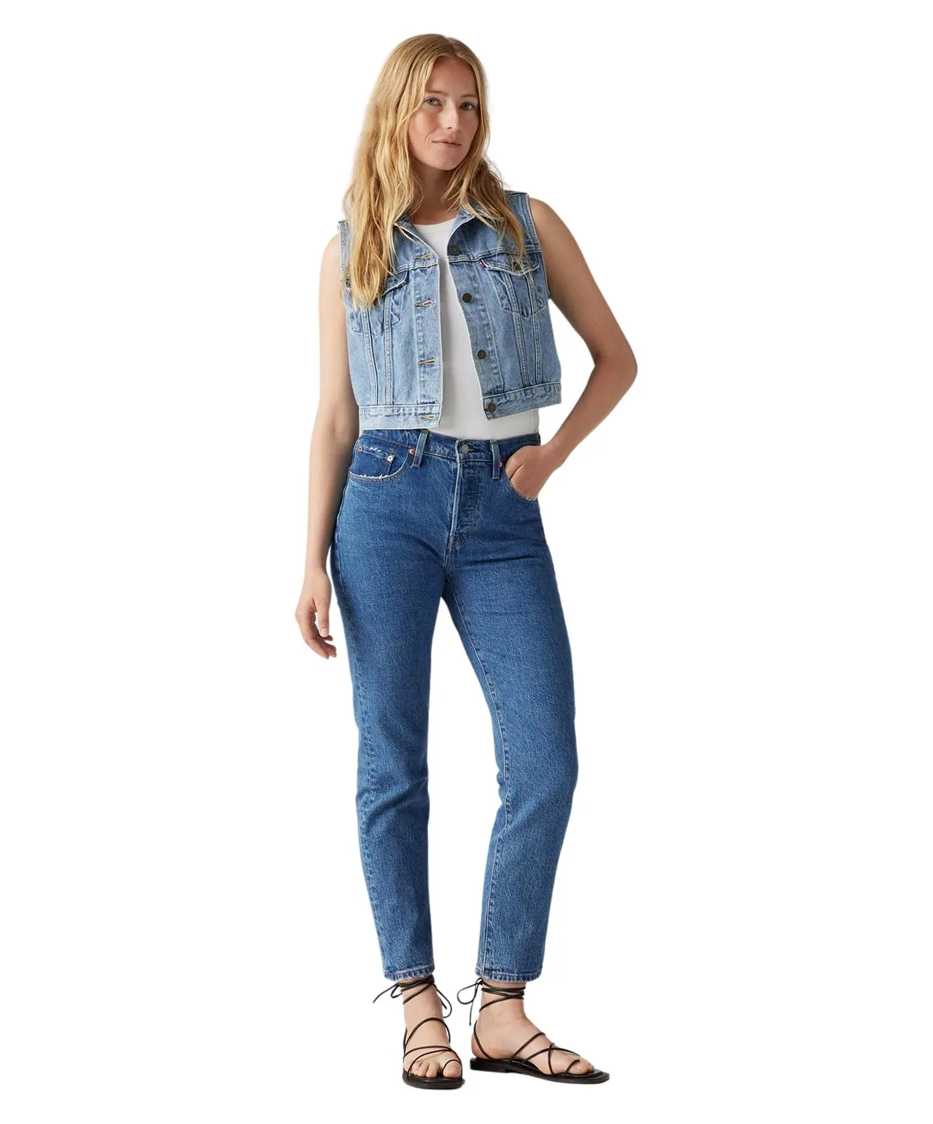 Levis Ankle Jeans 501 Crop in Jazz Pop