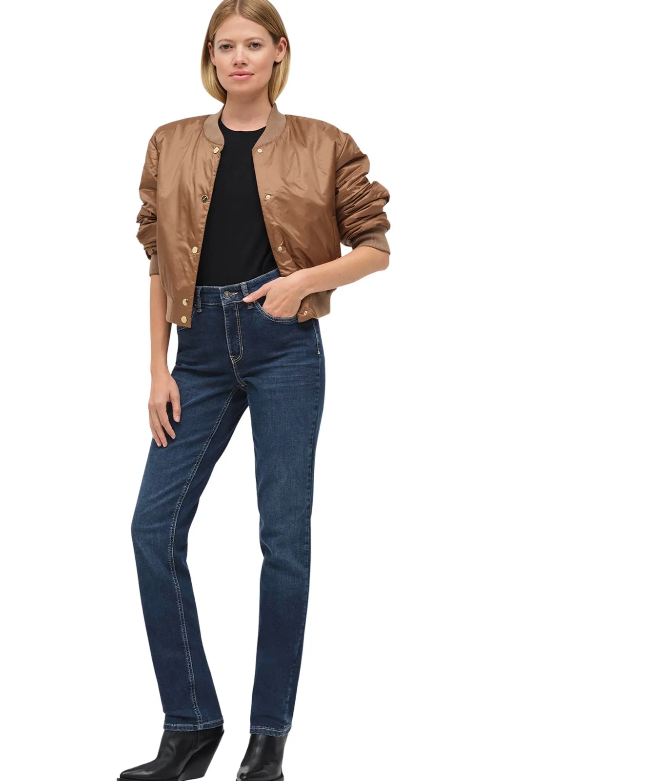 MAC Straight Jeans Melanie in New Basic Wash