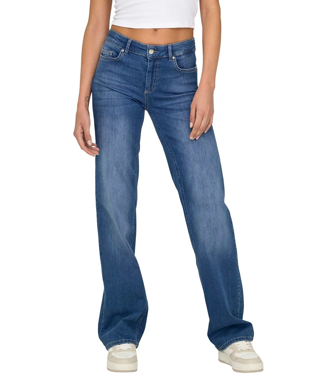 Only Straight Jeans Blush in Medium Blue