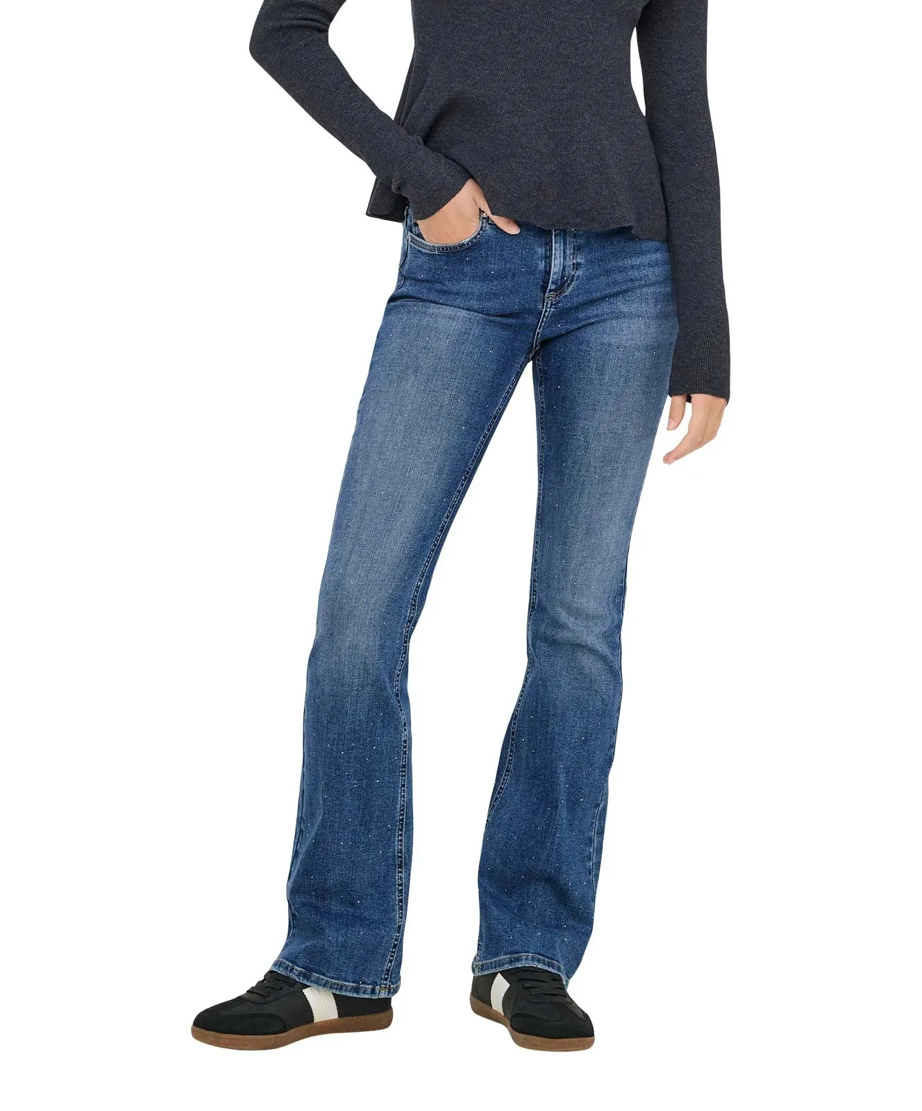 Only Blush Jeans Flared Fit in Mittelblau